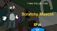 Scratchy Mascot's unlock screen.