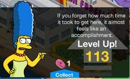 One of Marge's random level up messages.