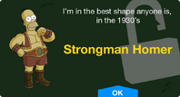 Strongman Homer's unlock screen