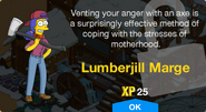 Lumberjill Marge's unlock screen.