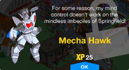 Mecha Hawk's unlock screen.