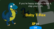 Baby T-Rex's unlock screen.