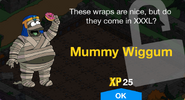 Mummy Wiggum's unlock screen.