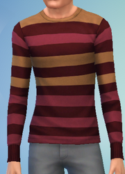 YmTop SweaterCrewBasicStripes StripesRed