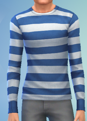 YmTop SweaterCrewBasicStripes StripesBlueWhite