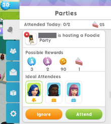 Online Parties in The Sims Mobile