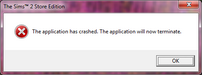 Crash dialog in The Sims 2 and The Sims Stories