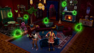 Guidry helping some Sims fend off ghosts.