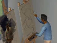 Darren painting Dirk