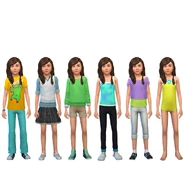 Carina's default outfits in CAS