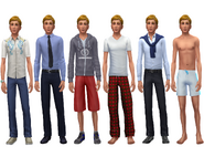 His wardrobe in The Sims 4.