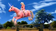 Promotional material featuring Drag Queen Trixie Mattel's Sim riding a pink unicorn