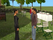 Don and Cassandra in Cassandra's backyard.