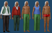 Erdrick's wardrobe if resurrected, note the invisible feet in two outfits