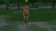 When walking in an angry mood, a Sim will stomp on the ground.
