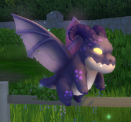 A dragon familiar in The Sims 4: Realm of Magic.