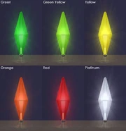 Plumbob variations in The Sims 2 and The Sims Stories.