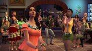 Sims dancing in the bar