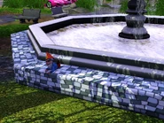 Gnome on a fountain.