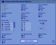 Graphics/Performance Options