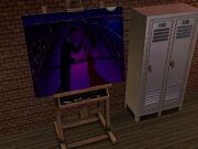 A large, Sim- picture in The Sims 3, possibly depicting Mortimer (sans mustache) and Bella