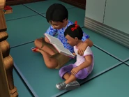 KayO199X-Screenshot-10.jpg (411 KB) A toddler being read to by her older brother.