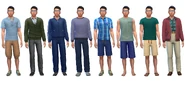 Teruna's default outfits in CAS