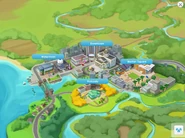 While not labeled on the map, Briny Heights is to the south of Waterfront.