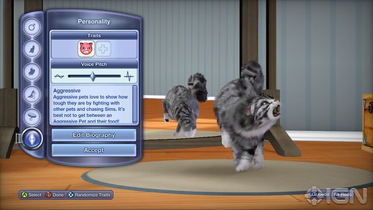 A cat being created in Create-a-Pet for console