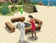 Bella making friends with the player at Influence Island