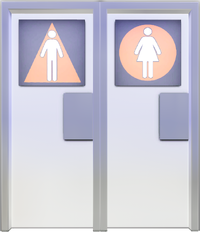 Male and female public bathroom doors Sims 3