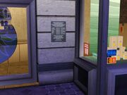 Here you can see the distorted Simlish inscription