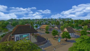 The neighborhood town square.