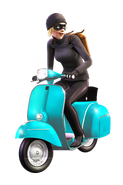 Marcela on a Scooter