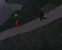 Vampire chasing a sim