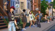 Liberty taking a selfie after a grunge-inspired makeover in a promotional image for The Sims 4: Grunge Revival Kit