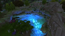 The lagoon with glowworm backdrop.