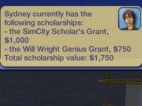 A notification when teens view earned scholarships