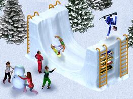 A half-pipe in The Sims: Vacation