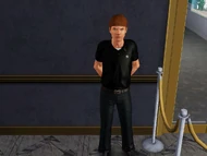 A bouncer at a  in The Sims 3: Late Night.