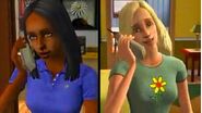 The girl on the left could be Melissa Roomies and the girl on the right could be Chris Roomies. Both appeared in The Sims 2 H&M Fashion Stuff Official Trailer