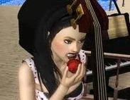 A vampire eating plasma fruit in daylight