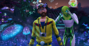 Alien in The Sims 4: Get To Work mind controlling a Sim.