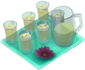 Summer Drink Tray with lemonade in the glasses.