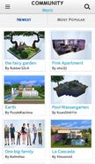 The Sims 4 Gallery on a mobile device.