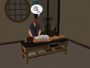A Sim receiving a massage