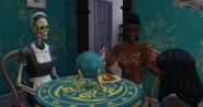 TS4 Bonehilda hanging out.png (1.63 MB) Bonehilda hanging out with Sims at a seance table.