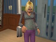 A Sim in her second trimester of pregnancy in The Sims 2