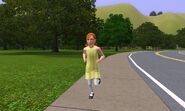 Margaret running along a road in Riverview