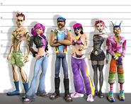 Promotional render featuring Urangoo McBain, Duke Headbutt, Toots Sweet, Scary Mary, and Professor Chewy